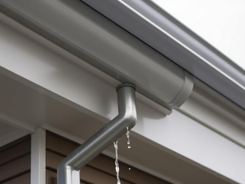 Seamless aluminum gutter and downspout on a New Jersey home