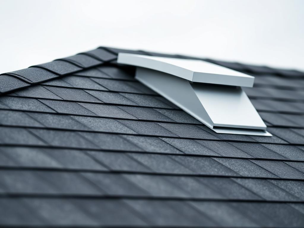 New charcoal asphalt shingle roof with ridge vent installed in New Jersey
